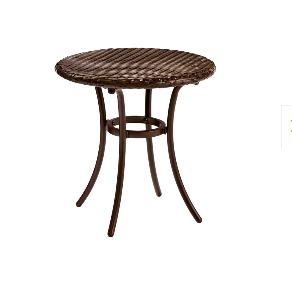 Stylewell 18in. Brown Round Metal Outdoor Patio Accent Table New In Box